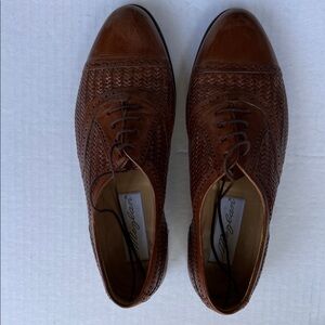 Mezlan Men's Tan Woven Leather Oxfords